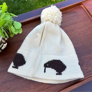 Vintage Wool Penguin Beanie Oversize Puff New Zealand By Norseware